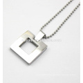 Collier pendentif en argent en acier inoxydable avec chaîne à bille